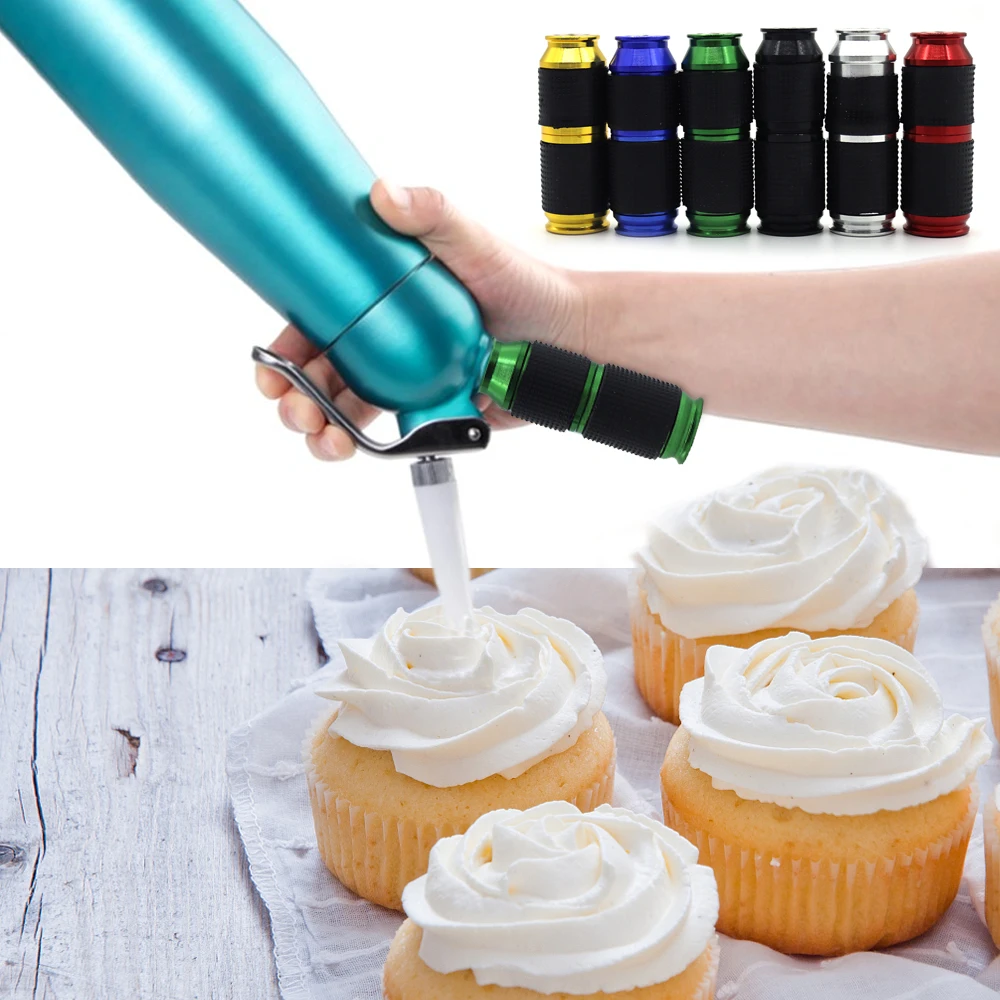 1Pcs Portable Whipped Cream Cracker Dispenser Mini Rubber Grip Safe Gas Canister Dispenser Whipping Cream Kitchen Dessert Tools
