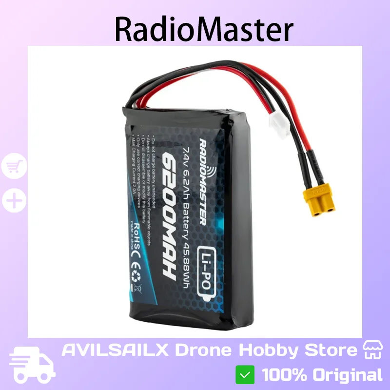 

RadioMaster TX16S 6200mAh 2S LiPo Battery - Long Range Power Pack