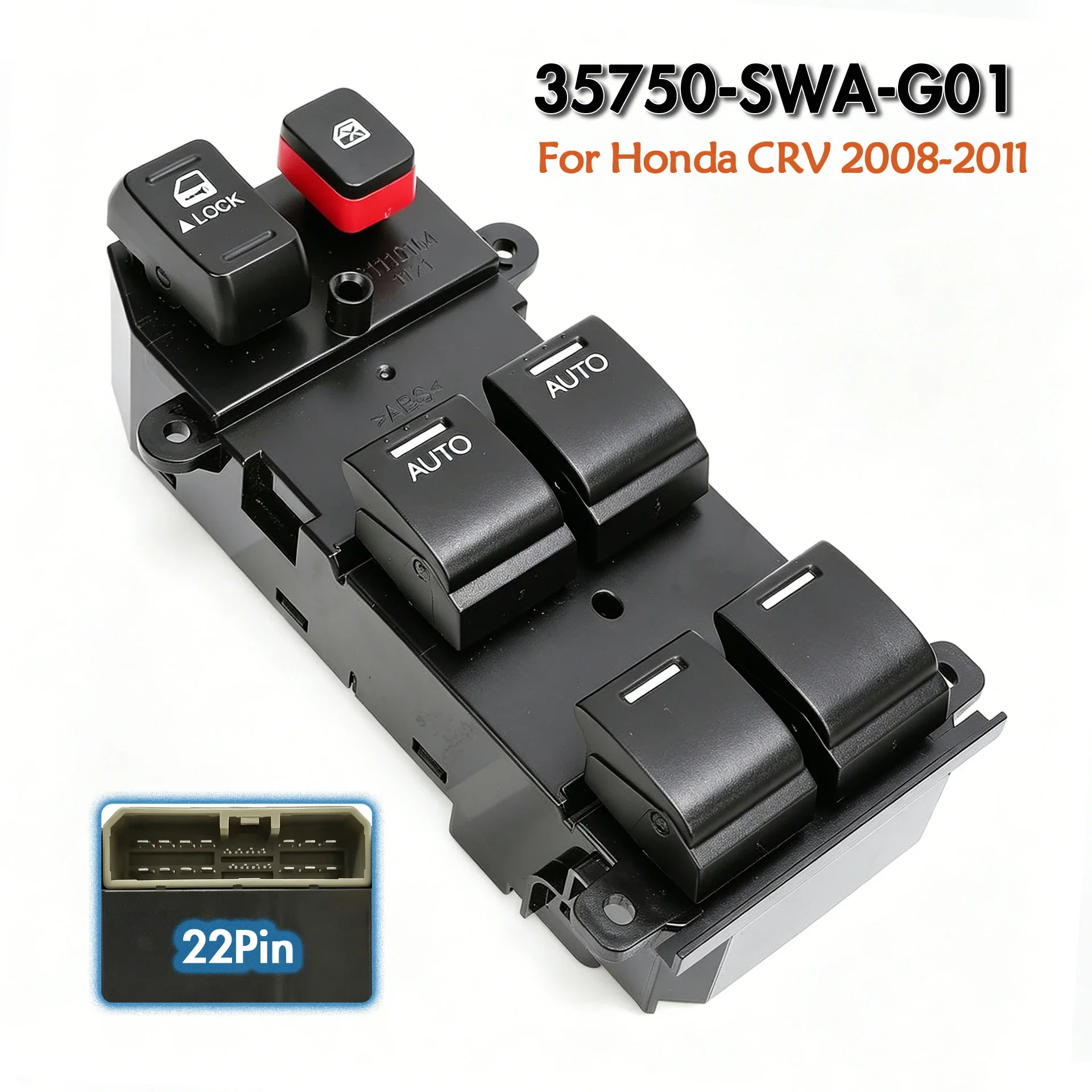 35750-SWA-G01 For Honda CRV CR-V Insight 2008-2014,Front Left Electric Master Power Window Switch Glass Lifter Control Button