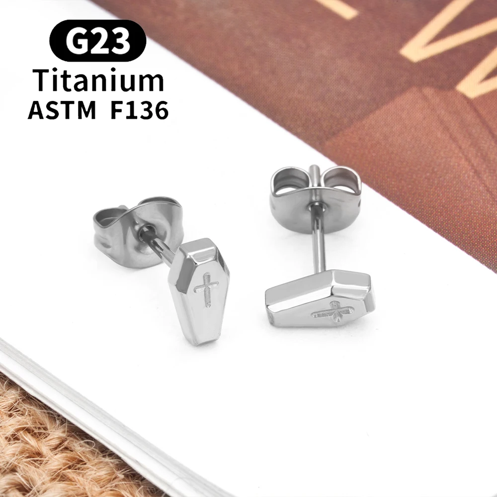 1 Pair G23 Titanium Piercing Ear Stud for Women 20G Cross Round Butterfly Stud Earrings Tragus Cartilage Helix Pierc Jewelry