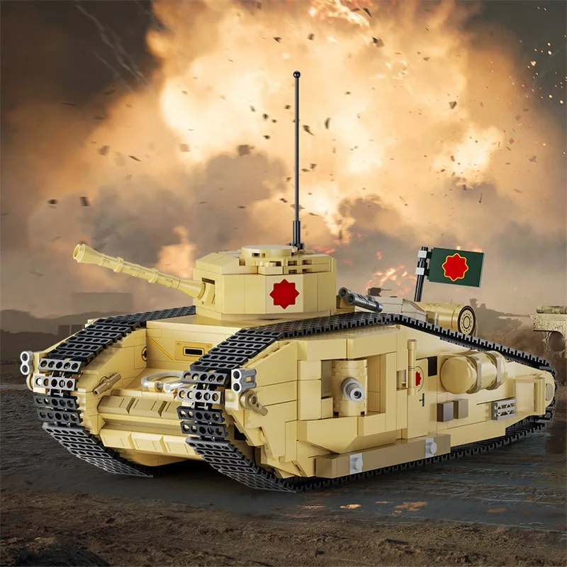 

MOC Tank Building Block Military Armored Vehicle Army Weapons Classic Movie Indianaed Jones Crusade Model Brick Toy Gifts