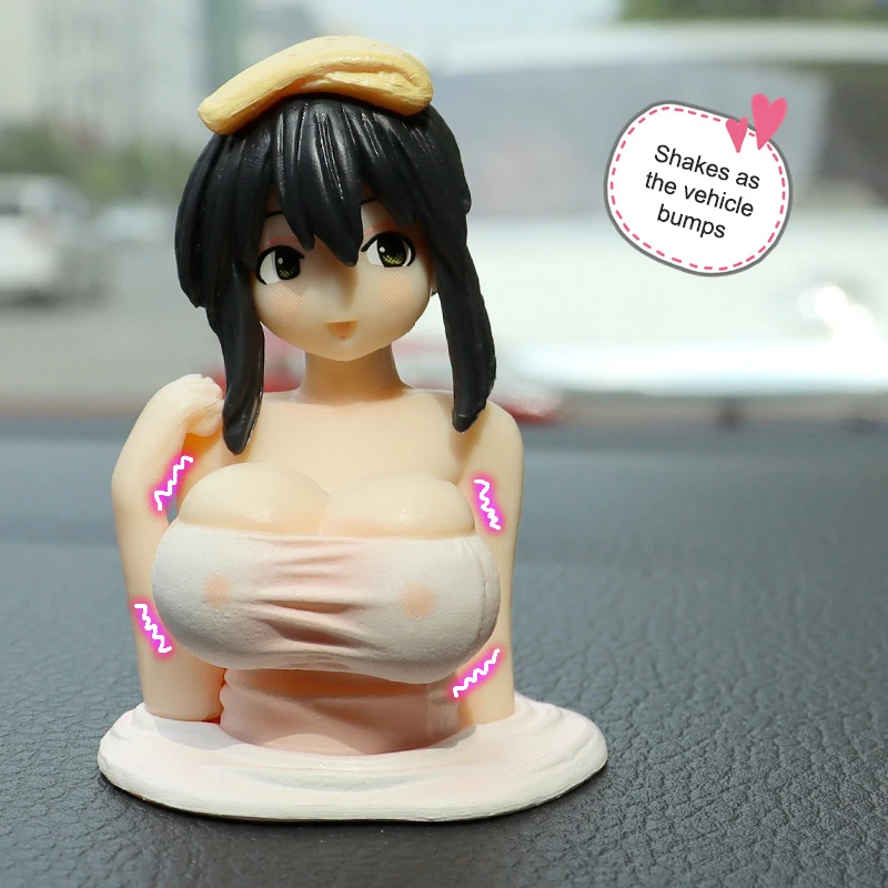 

Cute Chest Shaking Girls Car Ornaments Car Fragrance Pendant Set Car Decoration