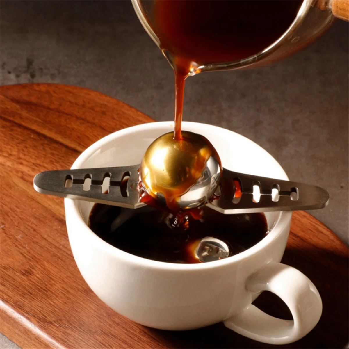 كرة تجميد القهوة الشهيرة لقهوة الإسبريسو، كرات ثلج من الفولاذ المقاوم للصدأ قابلة لإعادة الاستخدام، أداة تحسين نكهة تبريد القهوة