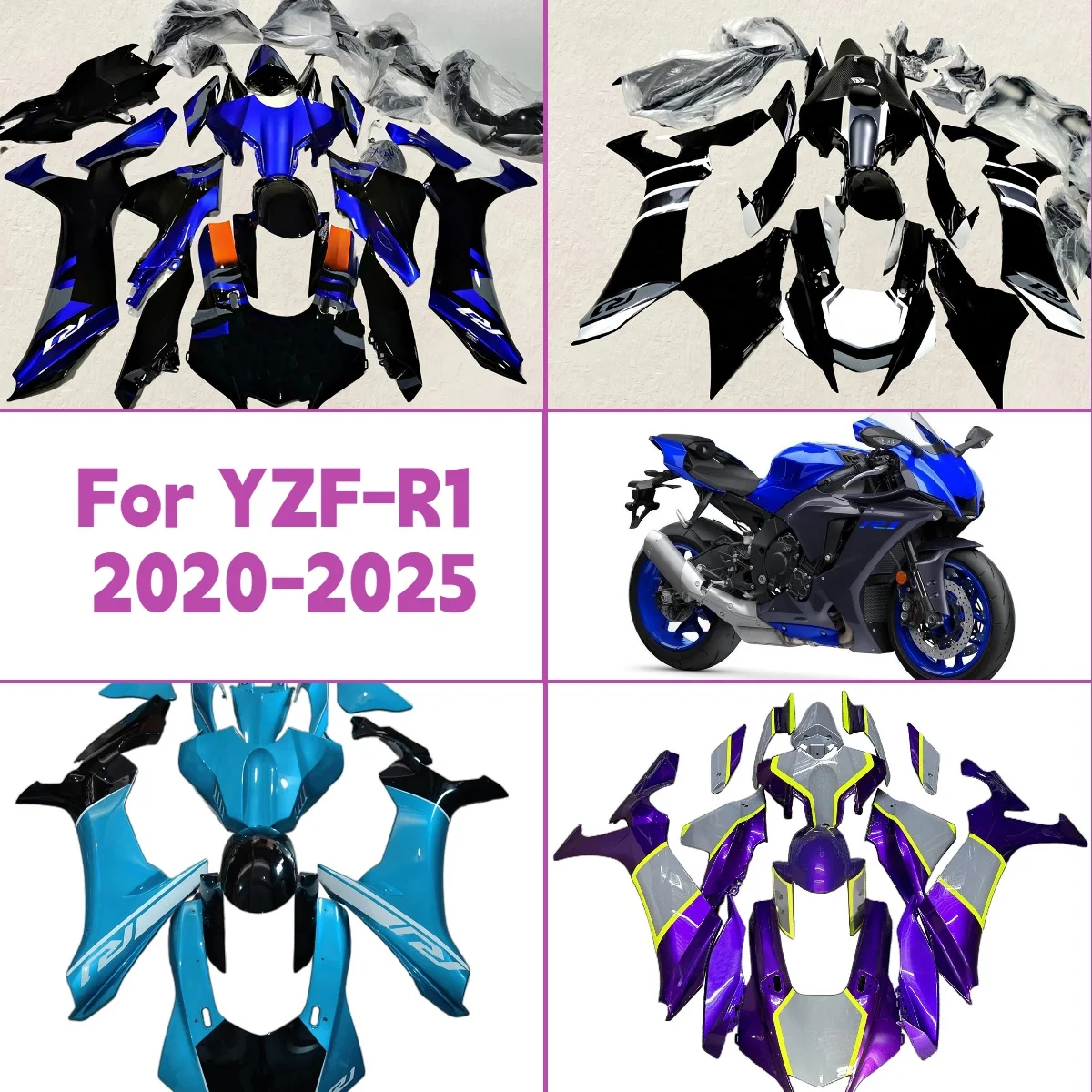 

Prime Fairing Set 2020-2025 YZF R1 Full ABS Painted Fairings Injection ABS Fit for 20-25 Yamaha YZFR1