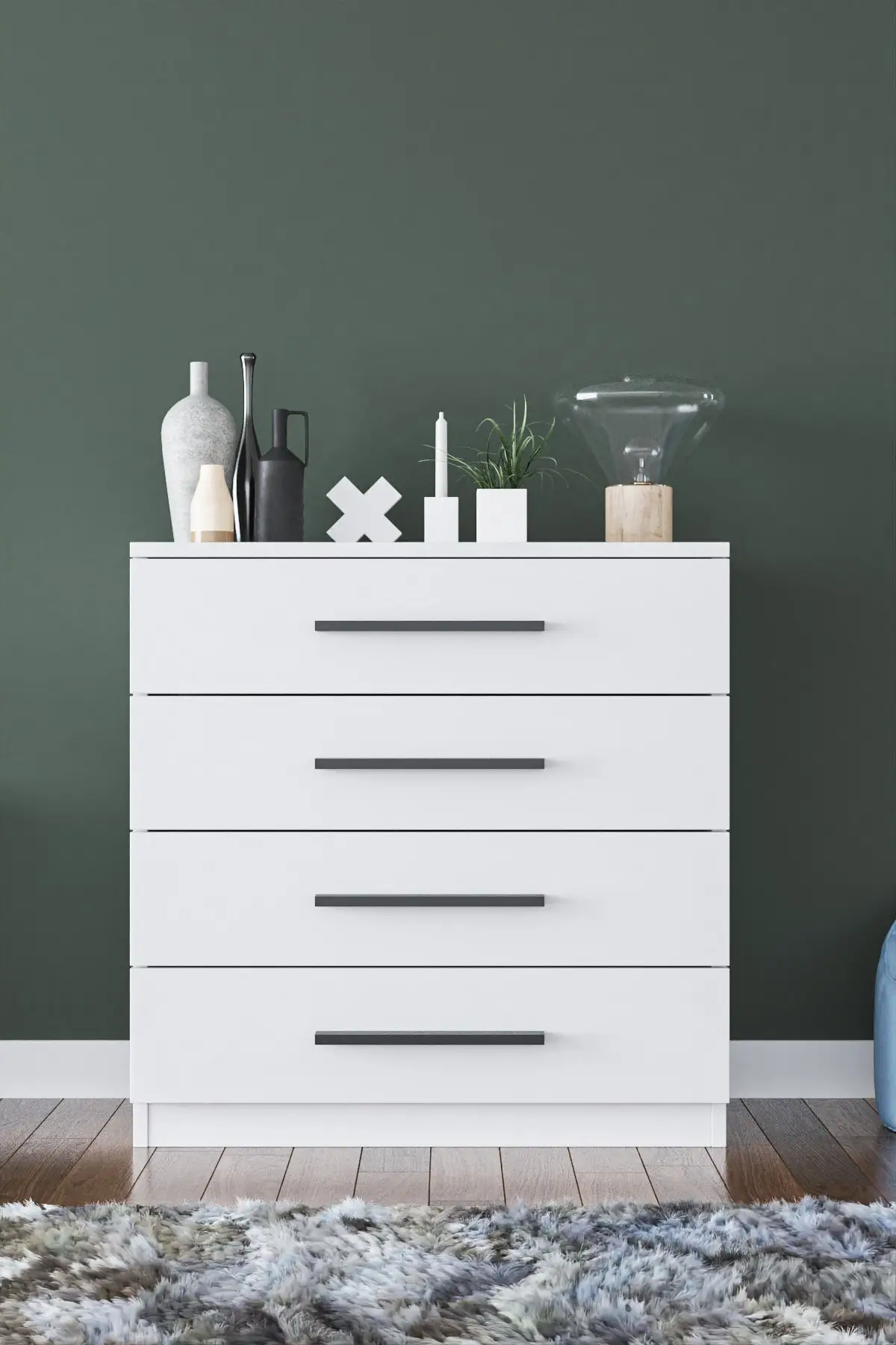 White Dresser Dresser 4 Drawers 2021 Bedroom Decoration