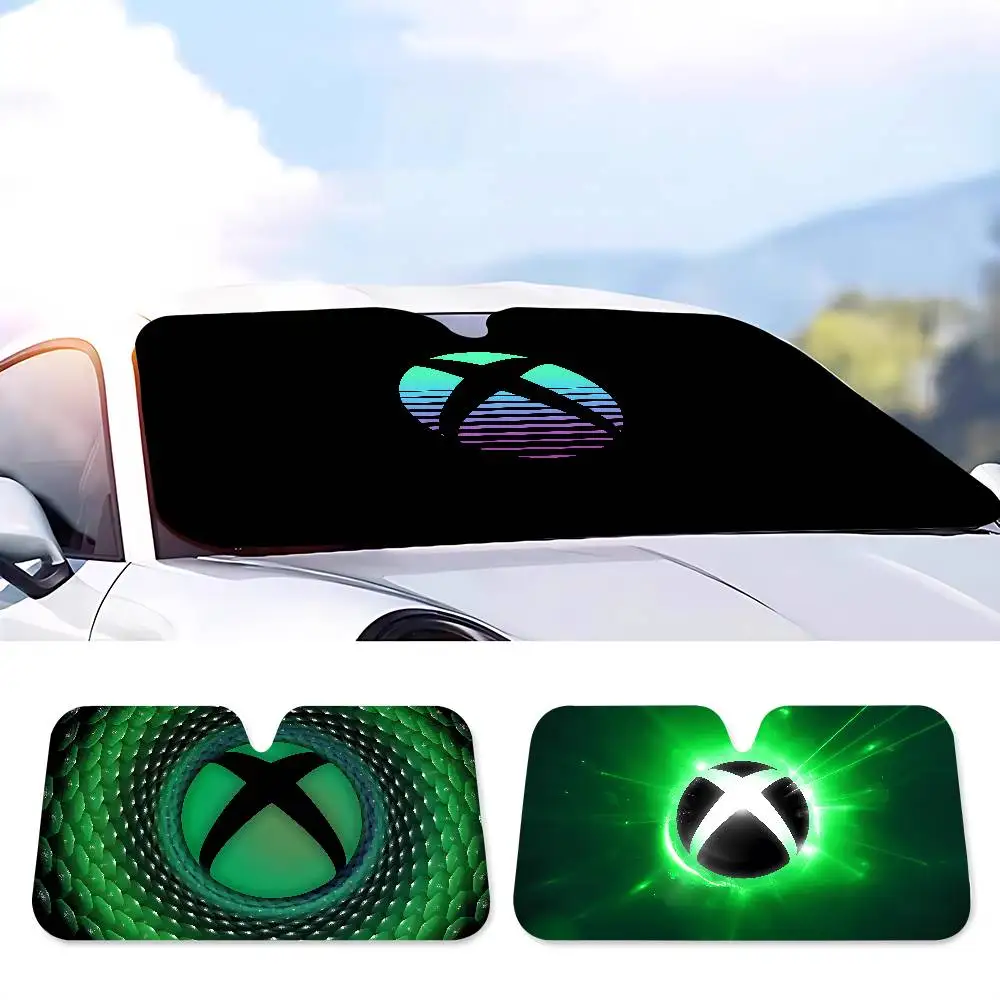 X-Xbox Gamer Logo زجاج سيارة مضحك الشمس الظل طوي الأشعة فوق البنفسجية الشمس قناع حامي ظلة للنافذة الأمامية