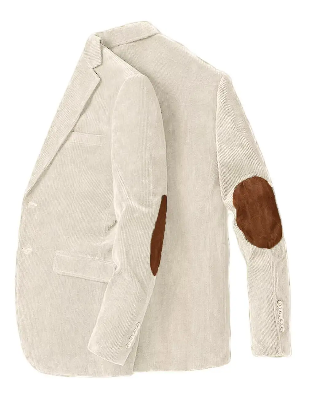 Men's Corduroy Blazer with Elbow Patch Business Casual Jacket Spring Fall Sport Coats