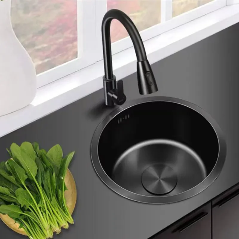 for 304 Stainless Steel Black Nano Sink Bar Balcony Island Kitchen Small Vegetable Basin Sink