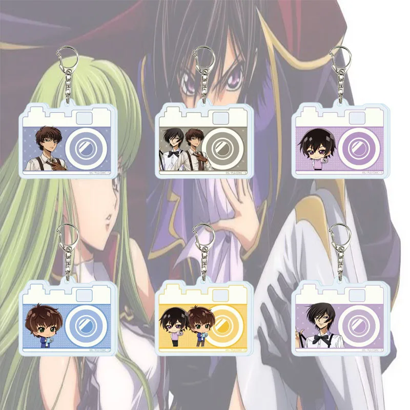 Code Geass: Lelouch of the Rebellion 6CM Popular Anime Acrylic Key Chain Fashion Keyring Pendant Bag Charm Holiday Gift Cartoon