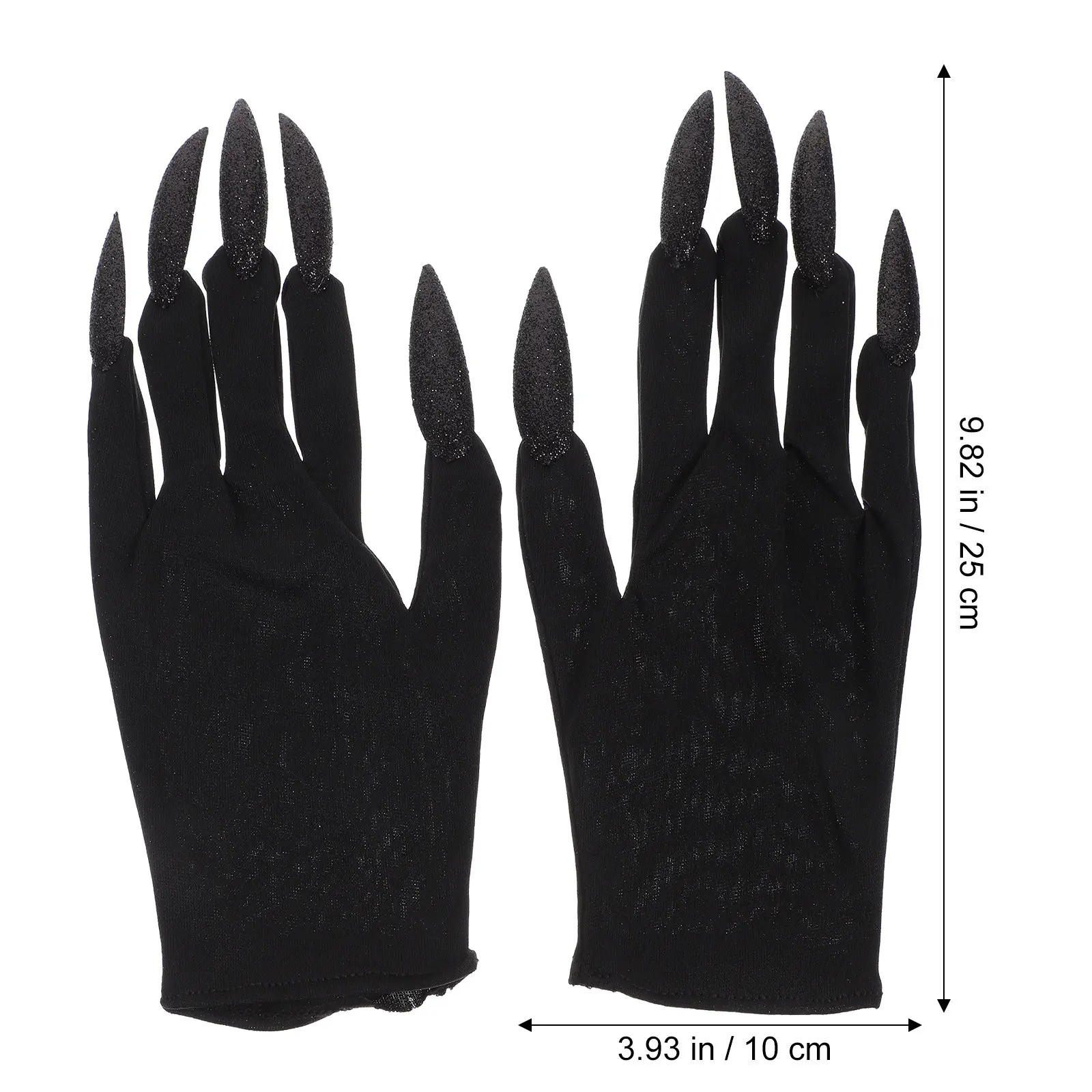 Halloween Costume Gloves with Long Scary Nails – 2 Pairs for Party, Cosplay & Performance