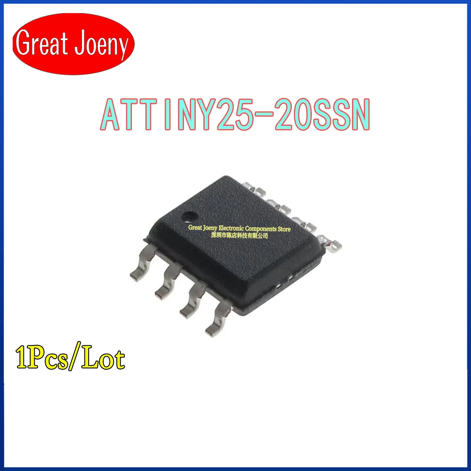 100% New Original ATTINY25-20SSN TINY25 IC Chipset SOP-8 Bulk Best Price