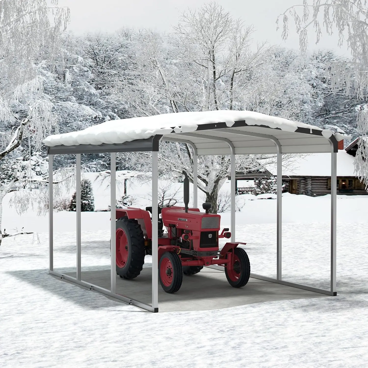 10x15 FT Heavy Duty Metal Carport with Galvanized Steel Roof and Metal Carport Kits, Outdoor Carport Canopy Enhanced Base, Multi