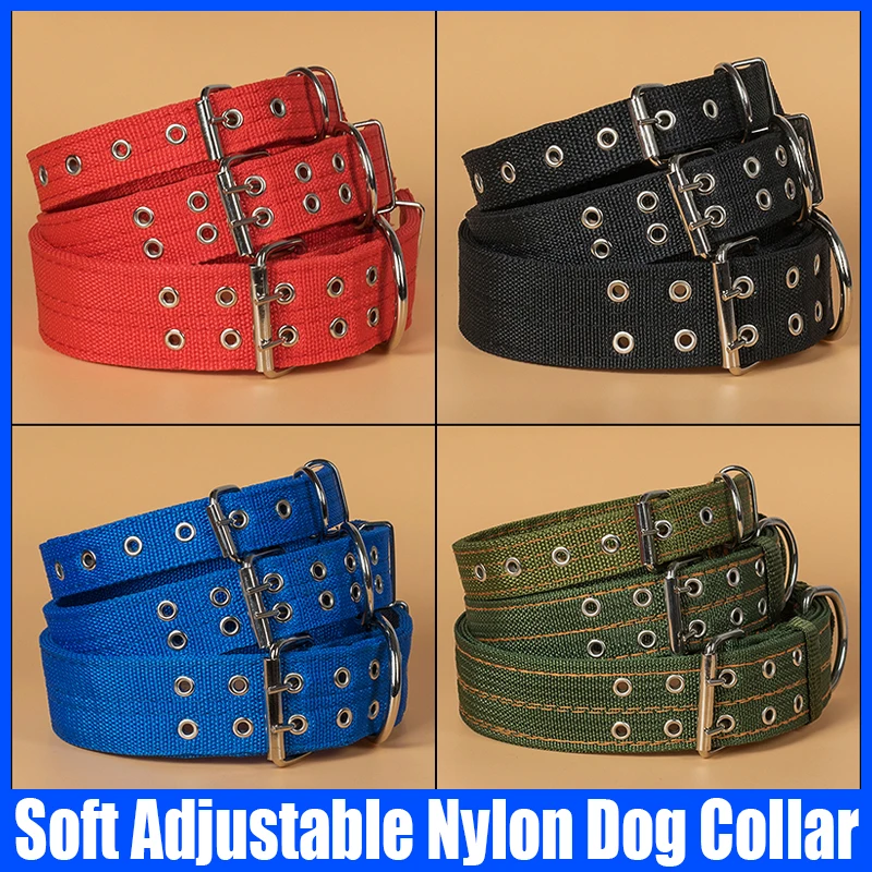 

1PCS Adjustable Nylon Dog Collar Soft Pet Dog Collar Durable Dog Collar Pet Products For Small Medium Large Dogs