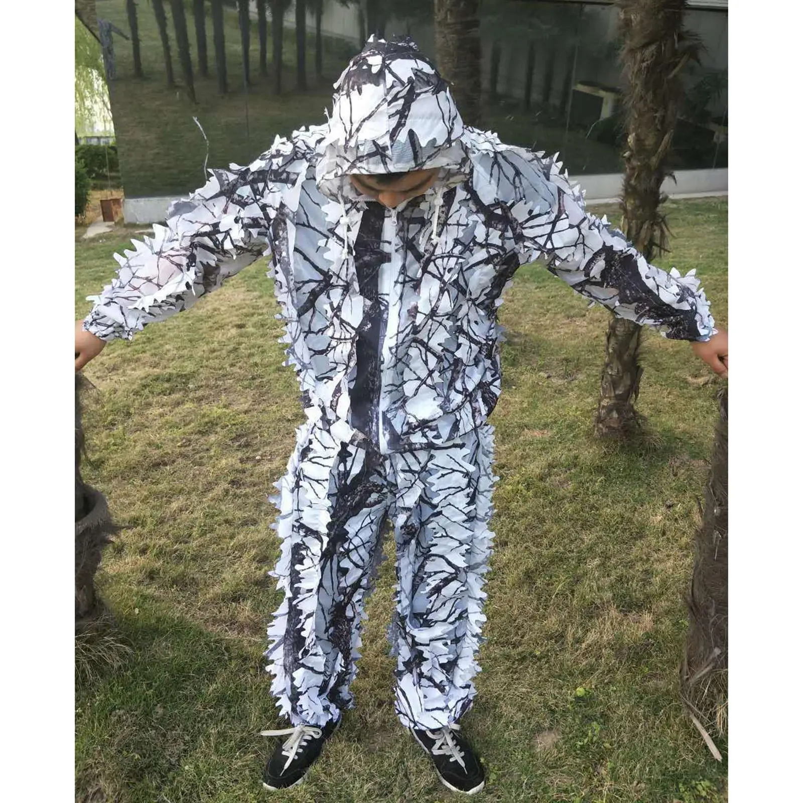 

Hunting Clothes 3D Leaves Tree Ghillie Suit Sniper Clothing Jacket and Pants for Snow Wild Hunting Training
