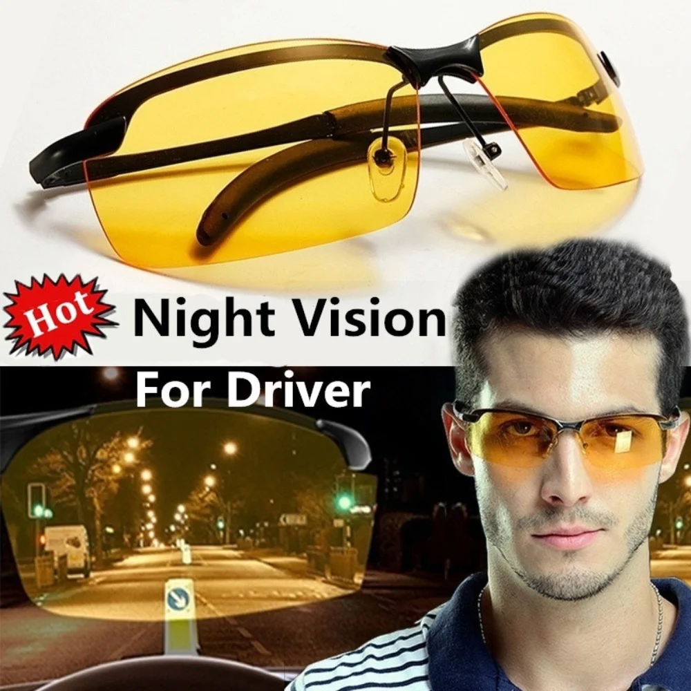 Driver Goggles Yellow Glasses Men Night Vision Glasses PC Frame Sunglasses Outdoor Sport Sun Glasses Vision Glasses