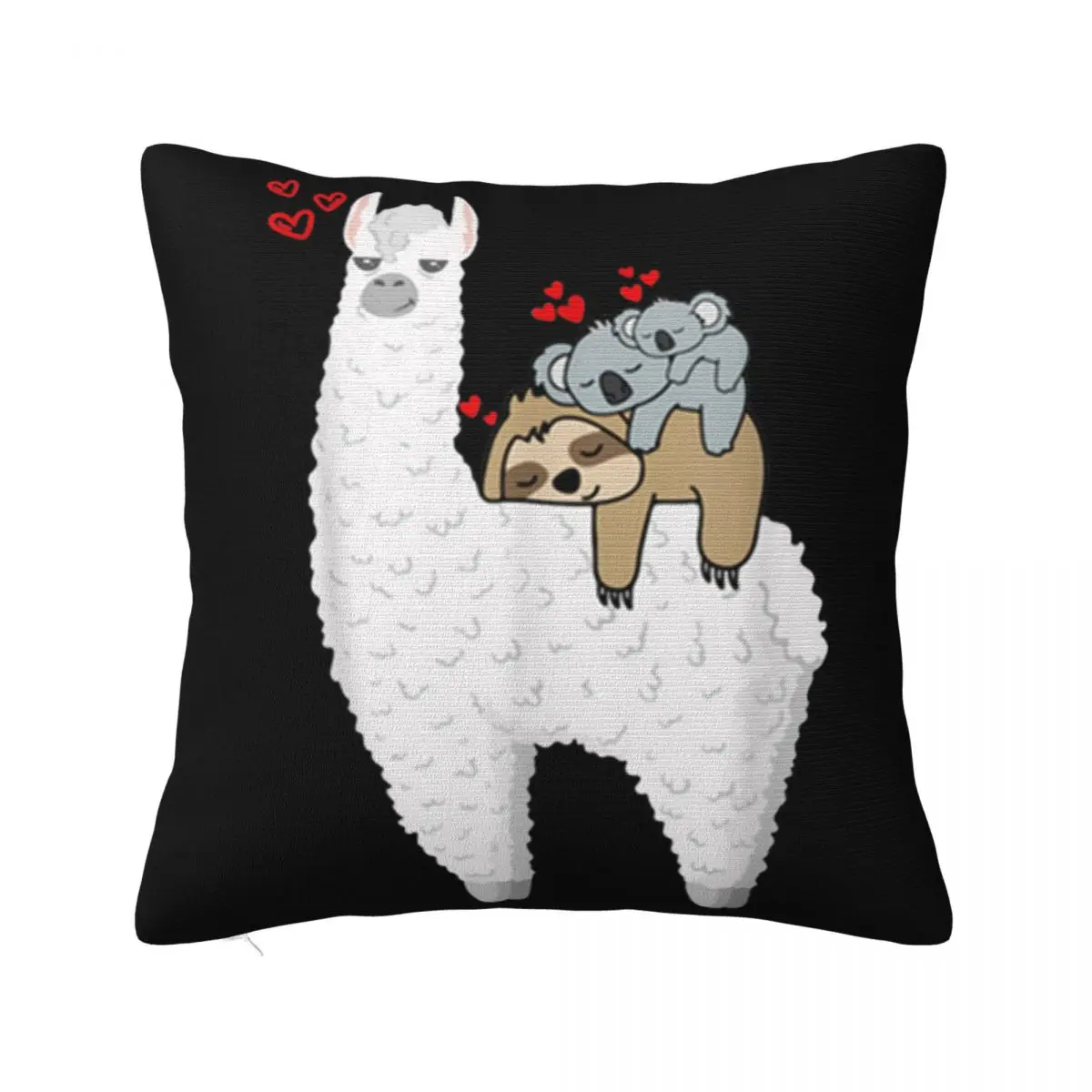 Awesome Llama 038 Lazy Sloth With Baby Koala Mama Bear Valentines Gift Basic Pillow Case