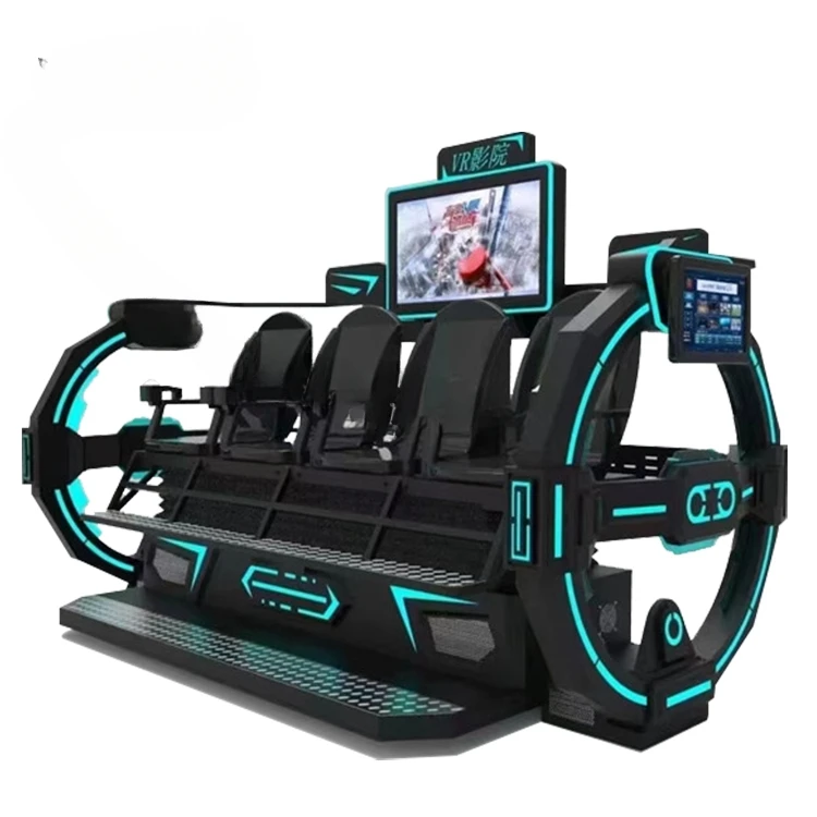 Roller Coaster Coin Operated Arcade Games 360 Chair 9D VR Slide VR 4 Seats Cinema Simulator