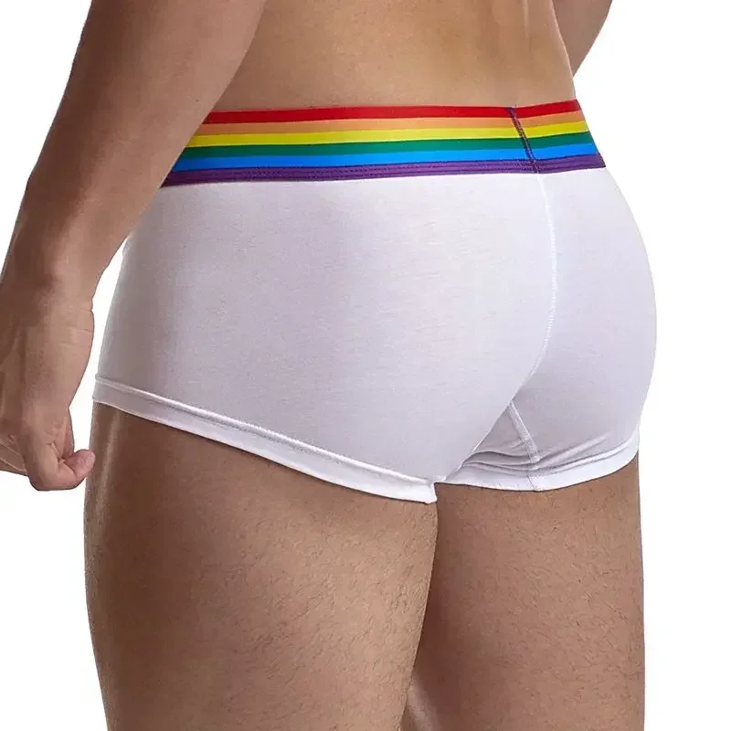 Rainbow Belt Man Underpants Boxershorts Cotton Men Boxers Male Breathable Underwear Men’s Panties Soft Boxer Briefs Balck White