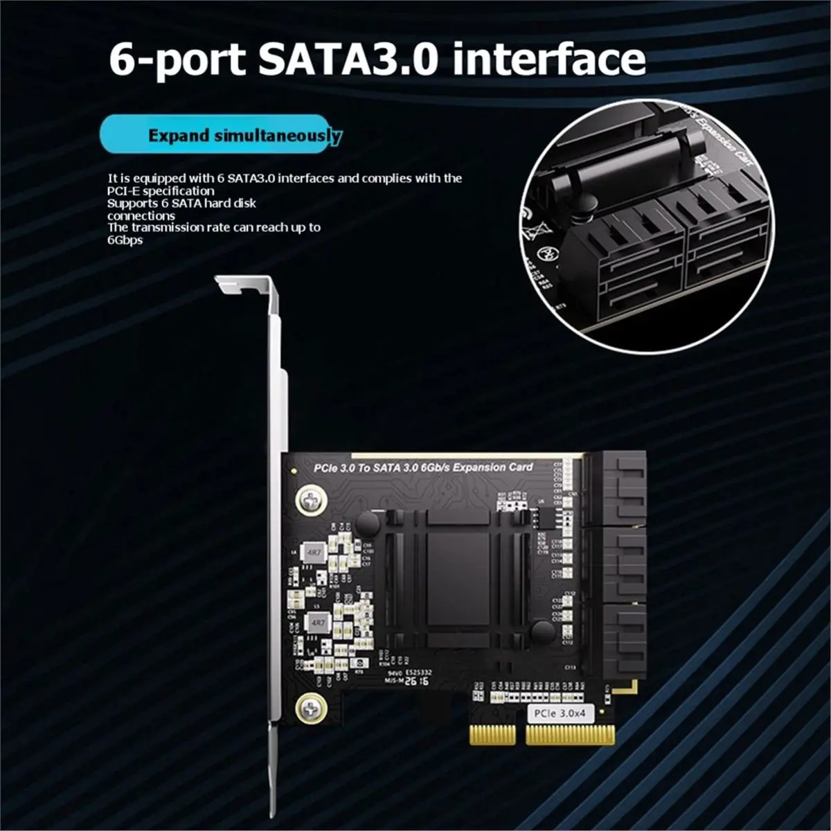 update. Pcie to 6Ports SATA 3.0 Controller Card Controller Expansion Card ASM1166 Supports NAS, Mac, and Linux