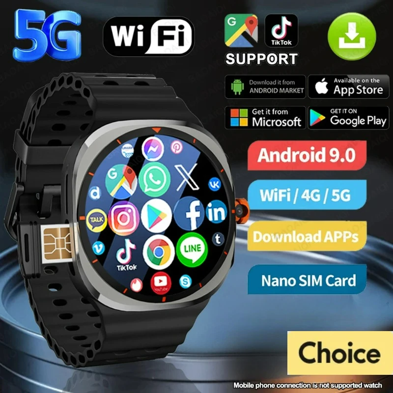 

5G Full Netcom GS Ultra Смарт-часы Ultra Android 9.0 Система Вращающаяся камера GPS WIFI Приложение Загрузка глобальных звонков Смарт-часы для мужчин
