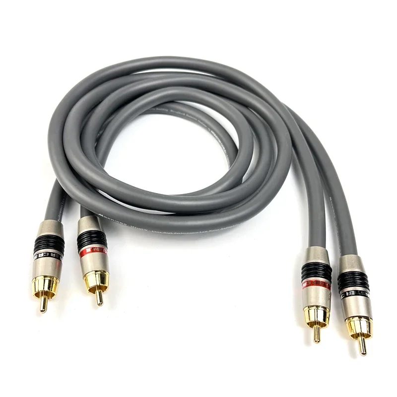 สายสัญญาณเสียงคู่ชุบทองสายสัญญาณเสียง HiFi ทองแดงคริสตัลเดี่ยว