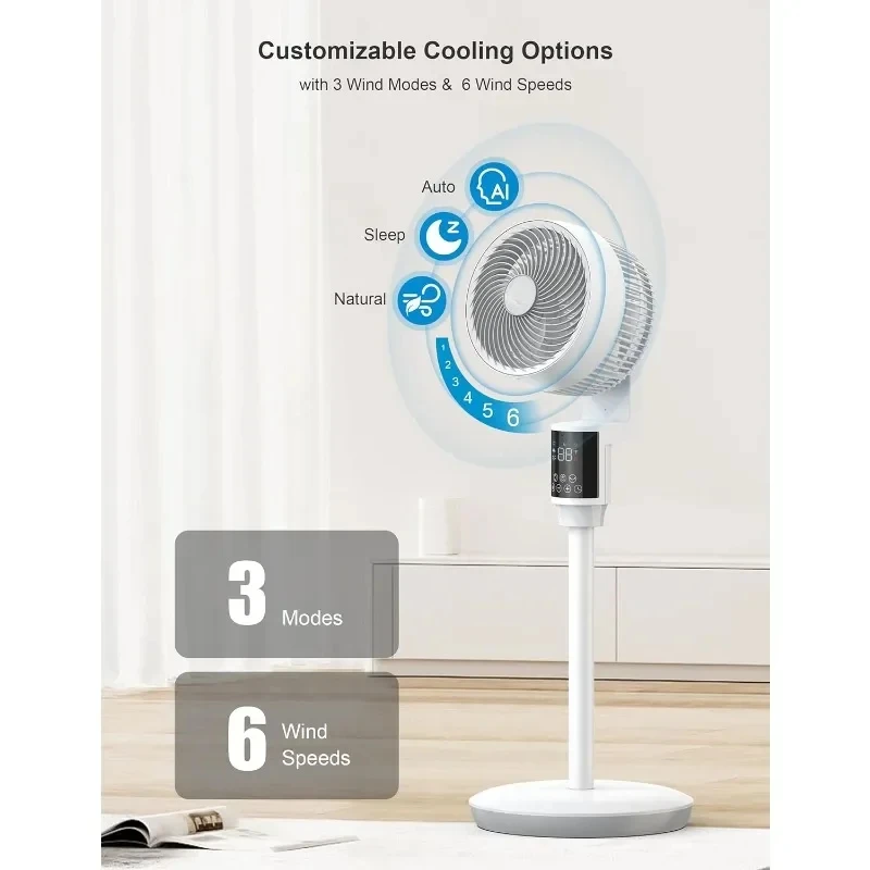 JRD kipas lantai kamar tidur, kipas berdiri berosilasi, pengatur waktu Remote Control, sirkulator udara Motor Ac diam