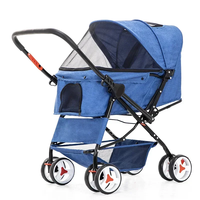 Appropriate Newly Design 4 Wheel Pet Trolleys Cat With Foldable And Quick Installation Two-way Pet Travel Carrier
