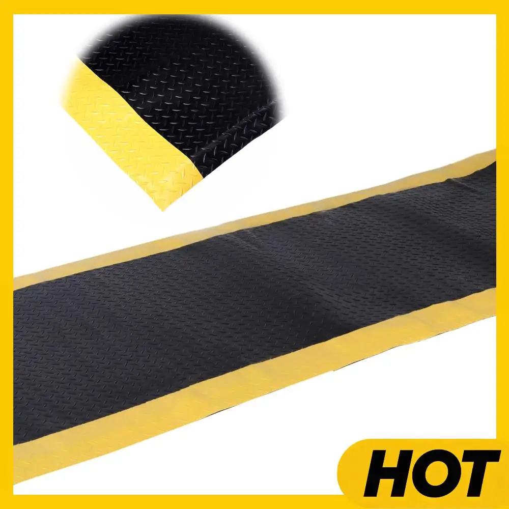 

Противоскользящий коврик для снижения усталости 144x36 дюймов, толщиной 3/4 дюйма, черный с желтой окантовкой, для промышленных и коммерческих рабочих площадок