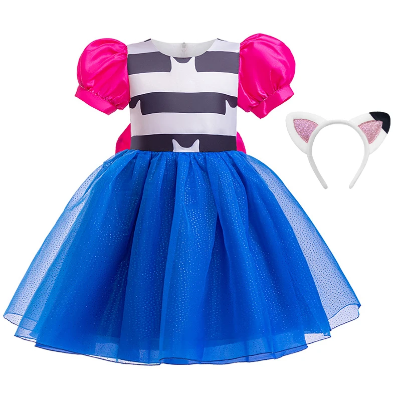 

Girl Carnival Bluey Luxury Costume For Kid Princess Gabby Doll House Cosplay Party Tulle Dress Toddler Dress With Hairband