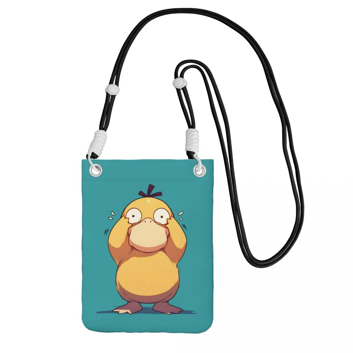 

Custom P-Psyducks Mobile Phone Bag for Men Women Fashion Duck Animated Shoulder Crossbody Bag Key Bag Mini Shoulder Purse Wallet
