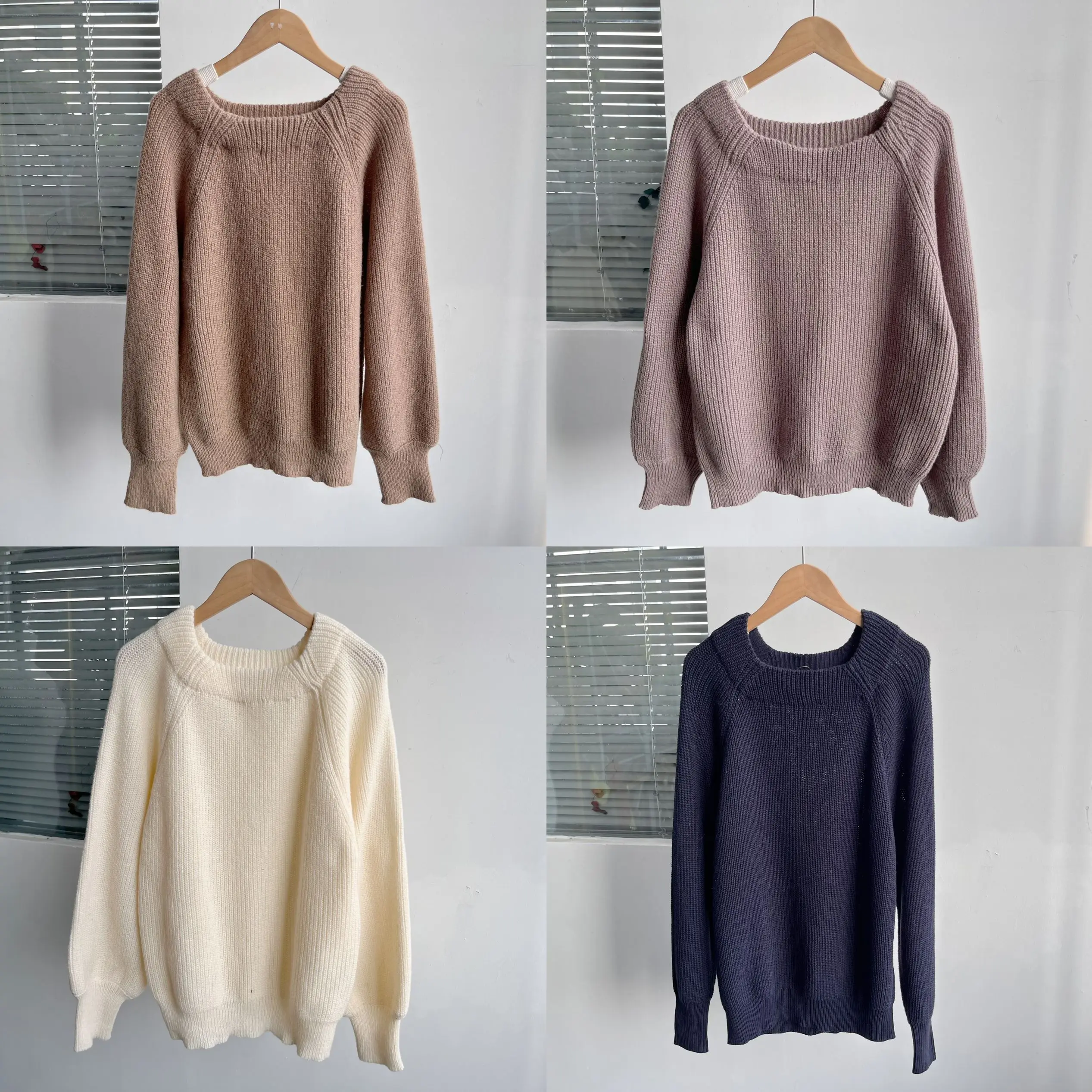 

Свободный повседневный длинный вязаный свитер с квадратным воротником в стиле ретро, осень-зима, женская онлайн-одежда премиум-класса Faion