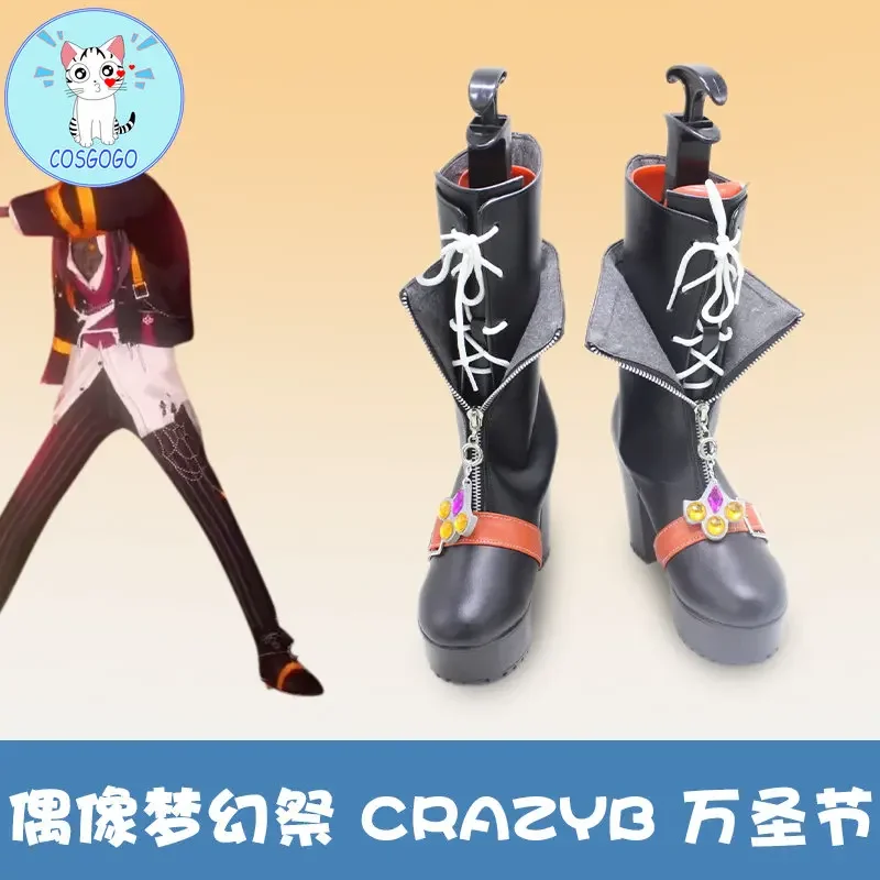 COSGOGO Ensemble Stars Crazy B Shoes Oukawa Kohaku/HiMERU/Amagi Rinne/Shiina Niki Spider Cosplay Costume Shoes Boots Women Men