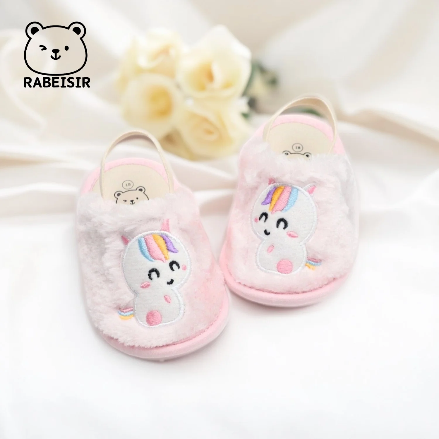 

Baby shoes, slippers, baby walking shoes, 0-6-12-18 months, indoor elastic band, anti slip, breathable