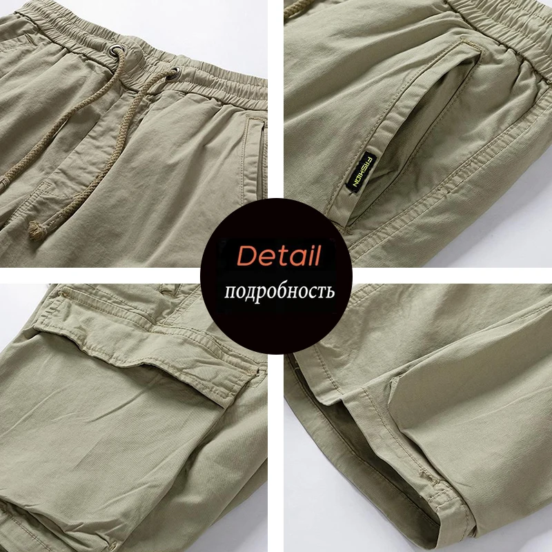 Summer Men Casual Cargo Cotton Shorts Mens Classic Vintage Pockets Outdoor Shorts Male Brand New Outwear Work Safari Short Pants