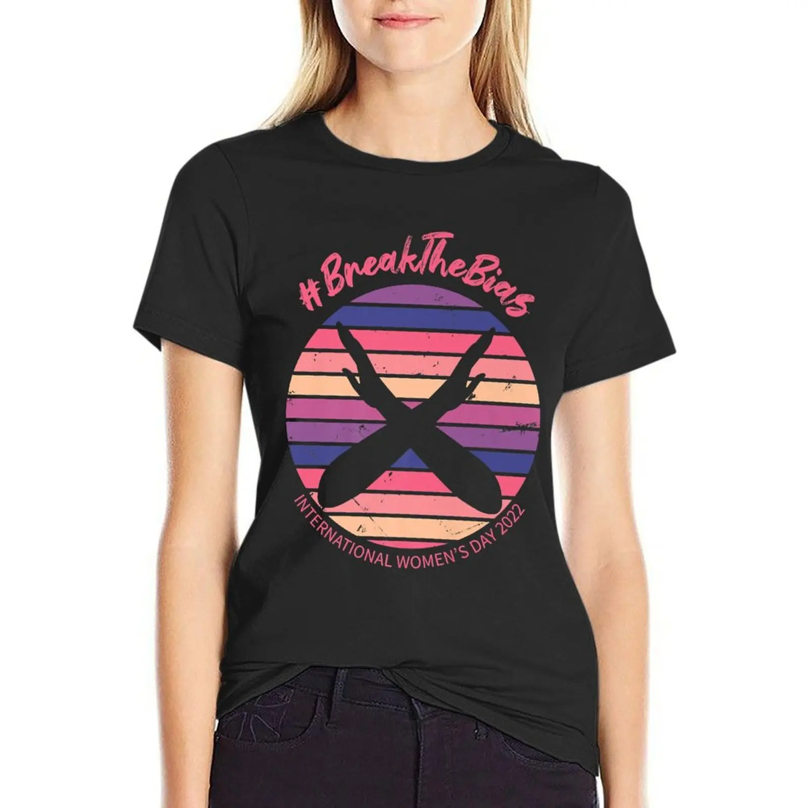 

Break the Bias IWD 2022 International womens day 8 March T-Shirt summer tops female t shirts for Women graphic