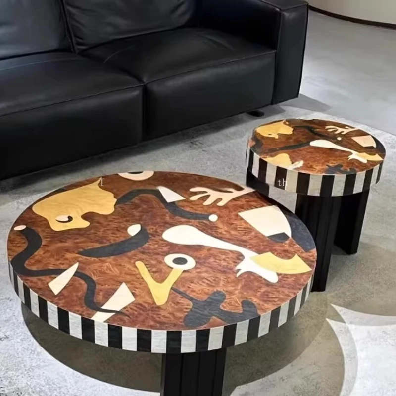 

Medieval style coffee table retro creative personality small apartment living room home
