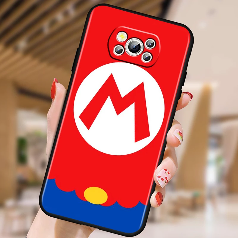 Anime Super Mario Bros Art Phone Case For Xiaomi Mi Poco X5 X4 X3 M5 M5S M4 M3 F5 F4 F3 F2 C40 Pro GT NFC 5G Black Cover