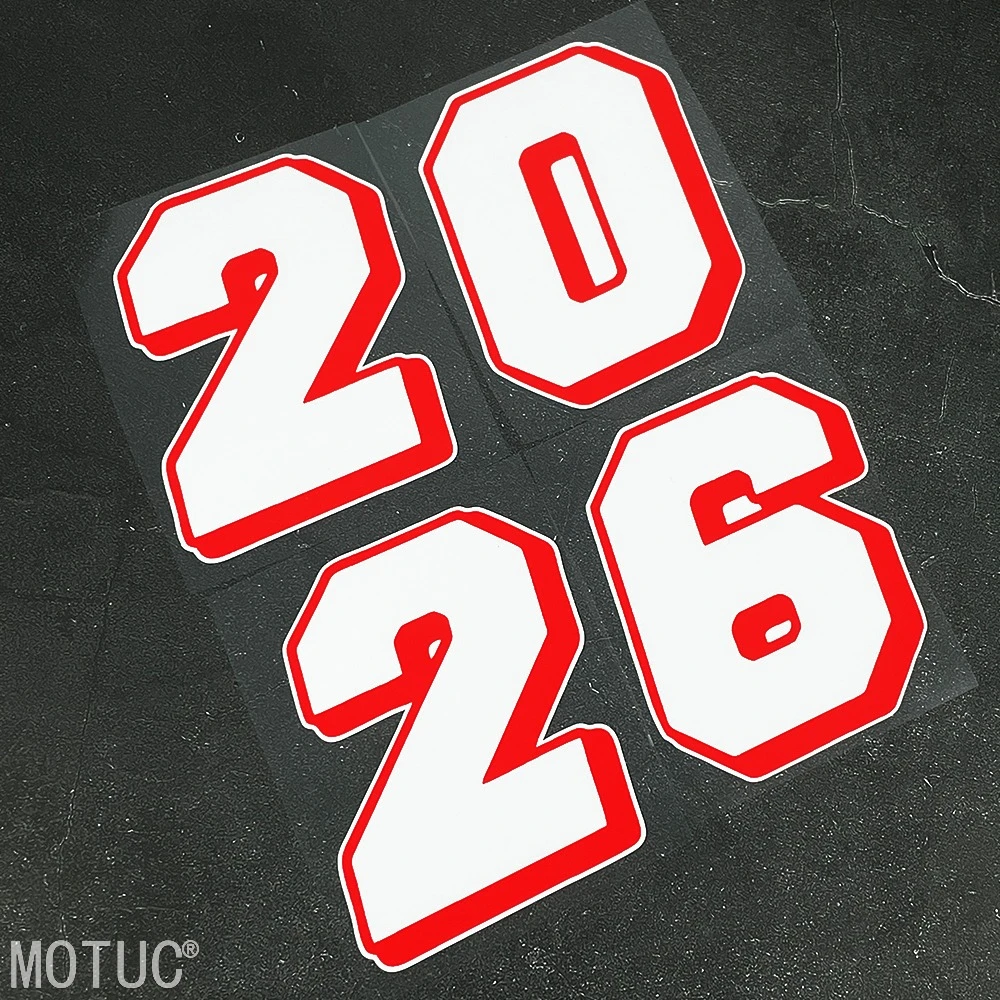 1pc 0-9 Red Number Motorcycle Sticker Waterproof Vinyl Decal for Motorbike Helmet Fairing Side Panel Bicycle Exterior Decoration