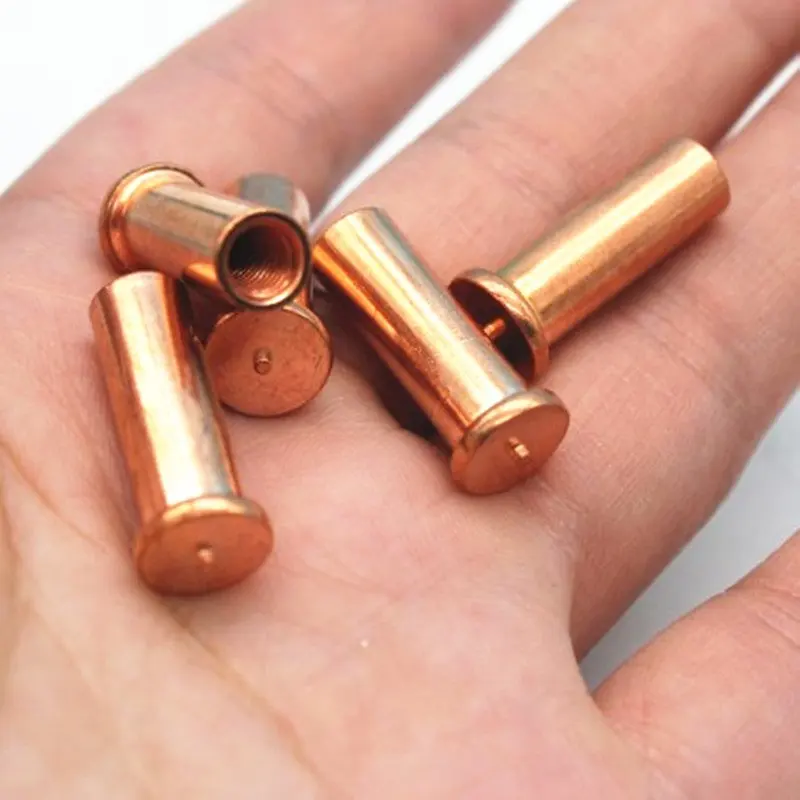 M3 M4 M5 M6*L Copper Plated Welding Stud Standoff Screws Soldering Pin PCB LED SMT Thread Connector Copper Stud Welding Screw
