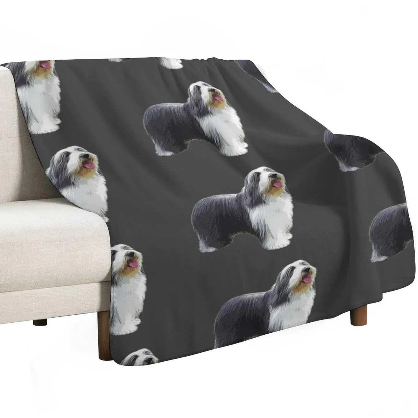 Bearded Collie Standing Throw Blanket Kid'S christmas gifts Sleeping Bag Blankets For Baby Furry Blankets