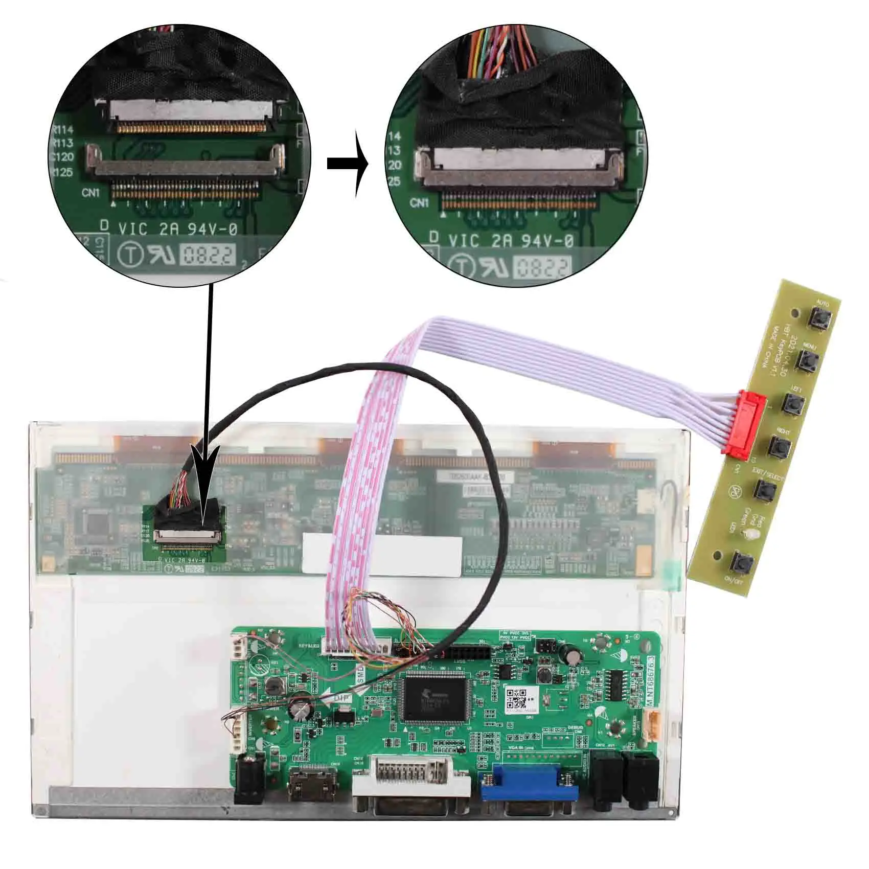 ユニバーサルLCDコントローラーボード,HD mi,vga,dvi,8.9インチ,b089aw01,n089l6,lp089ws1