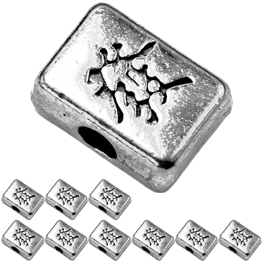 10Pcs Alloy Mahjong Pendant Charms Vintage Design for Jewelry Making DIY Bracelets Necklaces Craft Accessories Jewelry