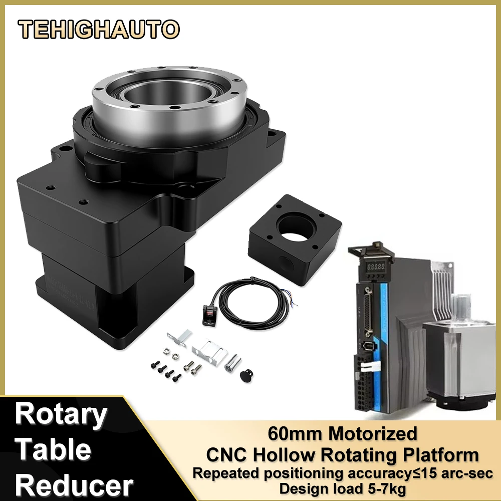 CNC High Precision Electric Hollow Rotating Platform Positioning Indexing Plate 42/40mm Stepper Servo Replacing DD Motor