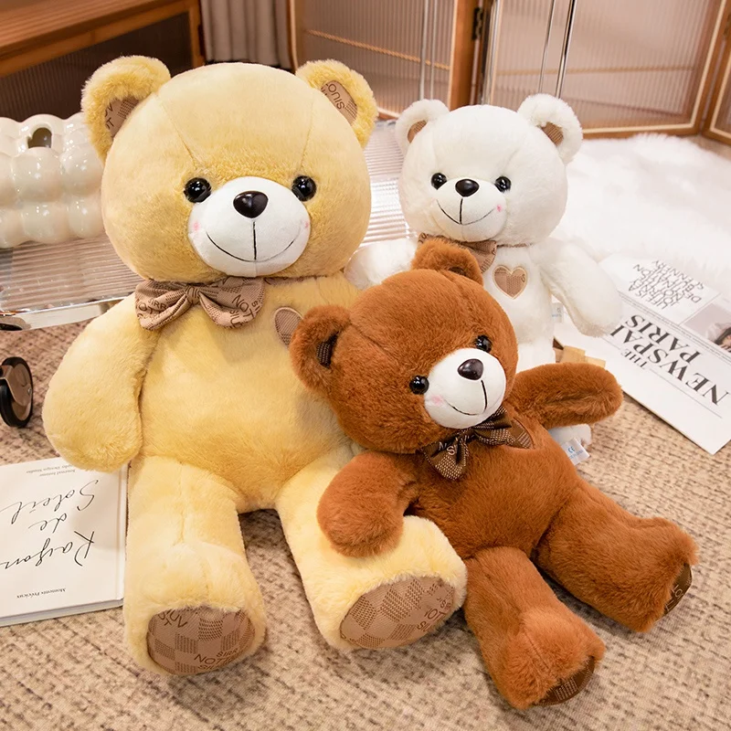 

40-60cm Kawaii Bear Plush Toy With Love Bow Super Soft Cotton Plush Doll Teddy Bear Children'S Doll Girl Valentine'S Day Gift