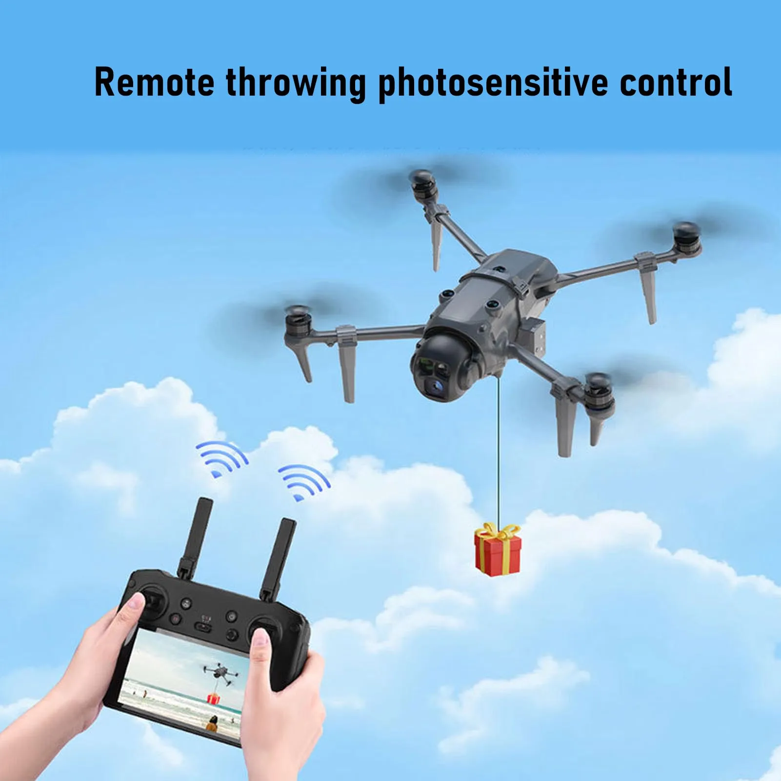 Système avec train d'atterrissage adapté au système de libération de charge utile pour drone 4 Pro polyvalent pour la livraison de cadeaux de mariage