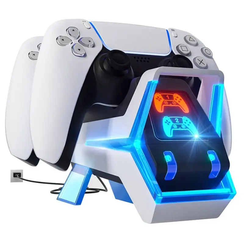 

Док-станция для зарядки двух контроллеров PS5 с функцией быстрой зарядки и LED-дисплеем