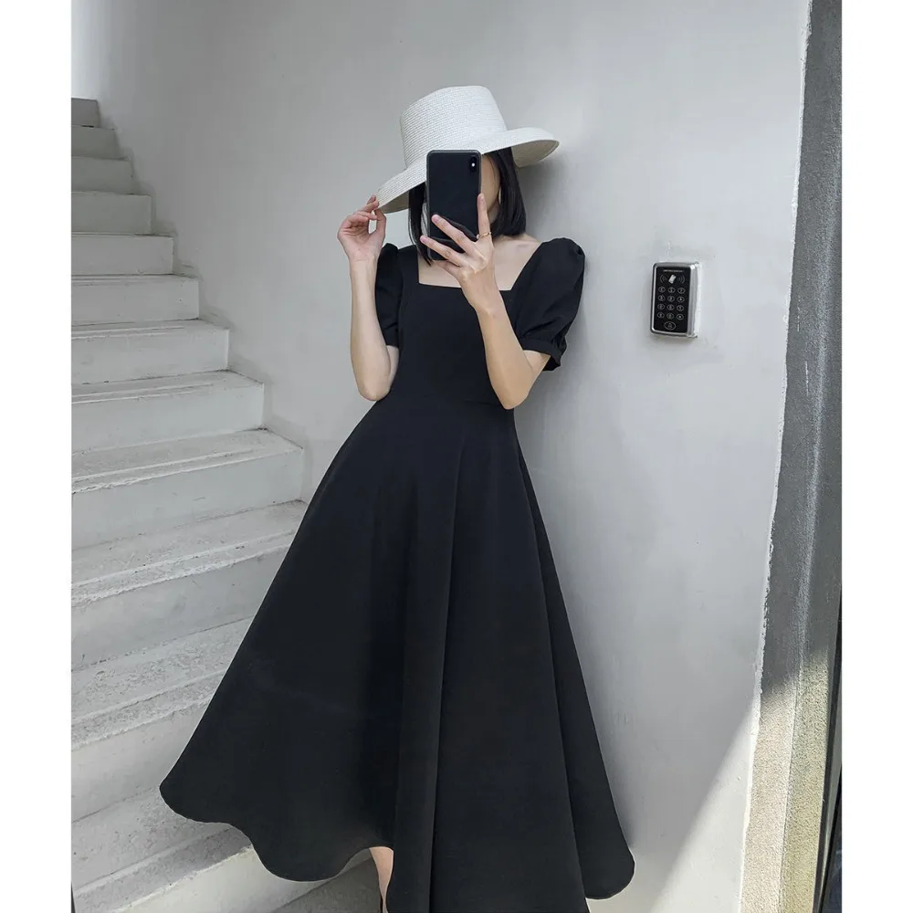 New Summer One Line Neckline Dress Trendy Streetwear Sweet Temperament Dress Girls Outerwear Slim Dress Female