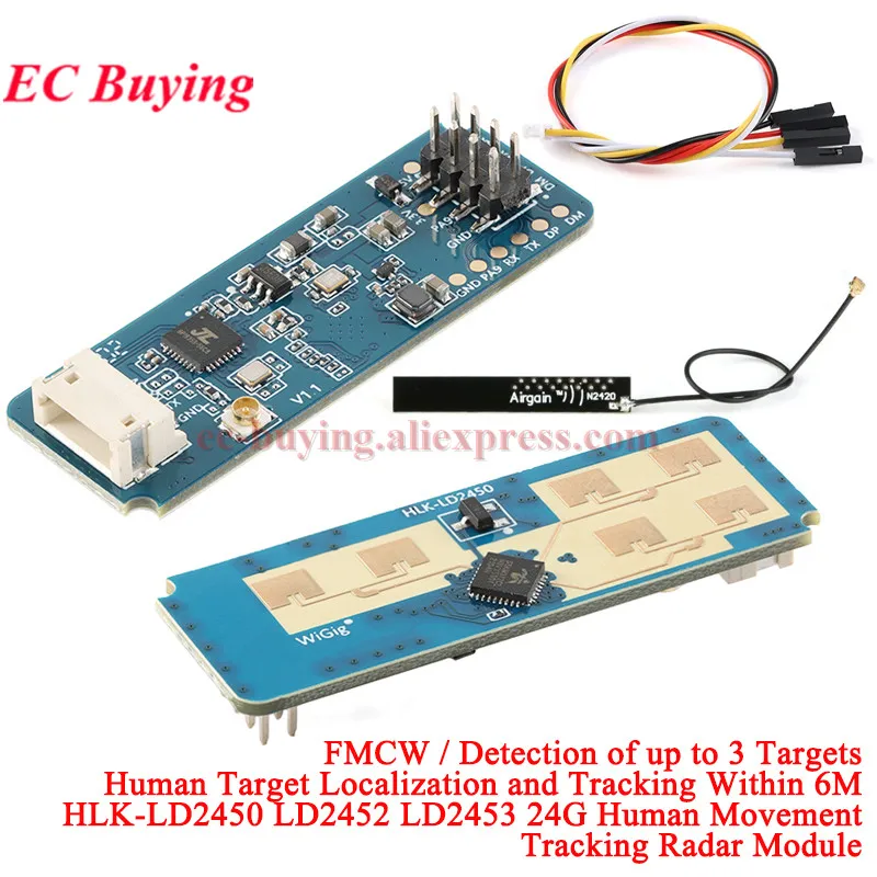 1-10Pcs Hi-Link HLK-LD2450 LD2452 LD2453 MM Wave Human Body Motion Tracking Trajectory Radar Sensor Module Multi-Target Position