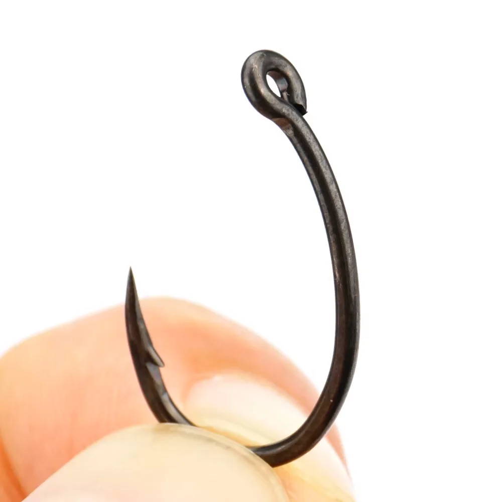 Hirisi 8011 Carp Fishing Hooks 50pcs PTFE Coated Steel Barbed Hooks with Box for Hair Rig Boilie Terminal Tackle Accessories image 4