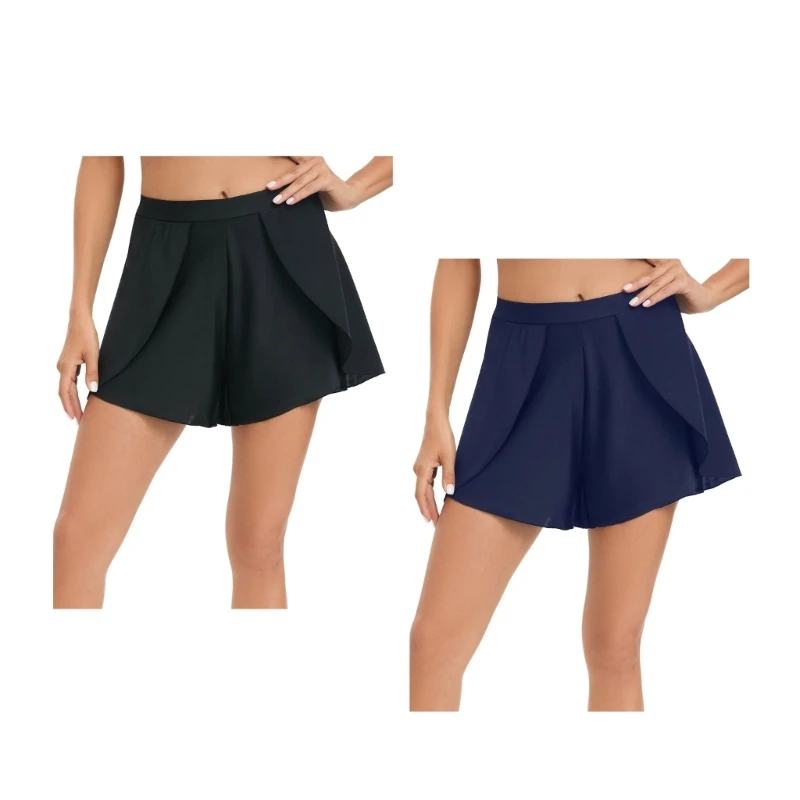 

Womens Swim Shorts High Waist Board Shorts Quick Drying Bathing Suit Bottom N58B